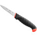 A Schraf paring knife with a red TPRgrip handle.