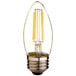 A TCP dimmable LED clear filament light bulb with a clear base and yellow filament.