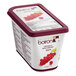 A white container of Les Vergers Boiron Redcurrant 100% Fruit Puree with a red lid.