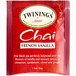 A red box of Twinings French Vanilla Chai Tea Bags.