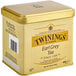 A square Twinings Earl Grey loose leaf tea tin.