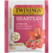 A white box of Twinings Heartea+ Raspberry Hibiscus Tea Bags with pink and white packaging and a red label.