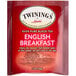A red box of Twinings English Breakfast Tea Bags.