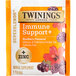 A package of 16 Twinings Superblends Immune Support+ Blackberry, Hibiscus, & Elderberry Herbal Tea Bags.