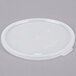 A white plastic lid for Cambro round polyethylene crocks.