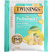 A box of Twinings Probiotics Lemon & Ginger Herbal Tea Bags with a packet inside.