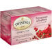 A pink box of Twinings Pomegranate & Raspberry Herbal Tea Bags.