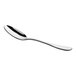 An Acopa Triumph stainless steel serving spoon with a black handle.