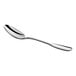 An Acopa Triumph stainless steel teaspoon with a silver handle on a white background.