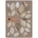 A Joy Carpets area rug with leaves and dots in brown and beige.