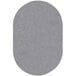 A grey oval rug.