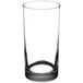 A close-up of a clear Libbey highball glass with a white background.