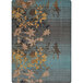A Joy Carpets rug with blue and yellow flowers on a lagoon background.