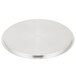 A Vollrath stainless steel circular pot cover with a circular pattern.