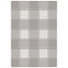 A grey and white plaid Joy Carpets Impressions area rug with a white border.