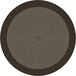 A close up of a brown and black circular Joy Carpets Kid Essentials Like Home area rug.