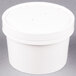 A white Huhtamaki paper food container with a vented paper lid.