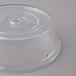 A Carlisle clear polycarbonate plate cover with a circular rim.