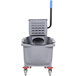 Lavex Janitorial 35 Qt. Gray Mop Bucket & Side Press Wringer Combo Main Thumbnail 4