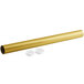 A gold Lavex mailing tube with white caps.
