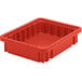 A Quantum red heavy-duty dividable container with a lid.