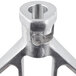 A close up of the Hobart Classic Aluminum Flat Beater for 30-40 Qt. Bowls showing a metal bracket with a small hole in it.