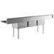 Regency 121" 16-Gauge Stainless Steel Three Compartment Commercial Sink with Galvanized Steel Legs and 2 Drainboards - 23" x 23" x 12" Bowls Main Thumbnail 4