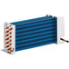 An Avantco evaporator coil for commercial refrigeration with blue and copper components.