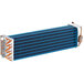 An Avantco evaporator coil with blue and orange wires on a white background.