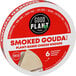A round container of GOOD PLANeT smoked gouda cheese wedges.