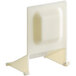 A white plastic Avantco ice chute door holder with a square object on it.