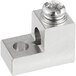 A stainless steel ServIt terminal block with a metal screw.