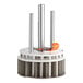 An Estella 18 part dividing head assembly with metal rods on a white circular base.