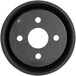 A black circular Avantco timer knob base with holes.