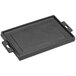 An American Metalcraft pre-seasoned mini rectangular cast iron griddle with two handles.