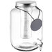 A Tablecraft 2 gallon glass Mason jar beverage dispenser with a metal lid and spigot.