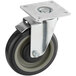 A black and grey swivel castor for Backyard Pro outdoor fryers with a steel wheel.