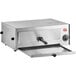 A silver stainless steel Carnival King countertop pizza oven with a lid.