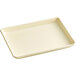 A white rectangular Baker's Mark sheet tray with a wire rim.