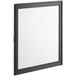 A white board with a black frame.