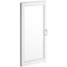 A white rectangular door with a white frame and a glass panel.