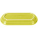 A yellow rectangular Fiesta bread tray with white trim.