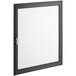 A white glass door with a black frame.