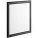 A black rectangular frame with a white surface and glass panel.
