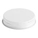 A white metal lid with a white plastisol liner.