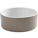 An American Metalcraft melamine mocha bowl with a brown rim on a white background.