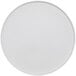An American Metalcraft Unity white melamine plate with a white circle and a silver border.