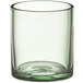 An Acopa Pangea clear glass with a green rim.