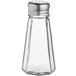 A Choice clear glass mushroom top salt shaker.