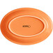 An orange oval Acopa Capri stoneware platter.